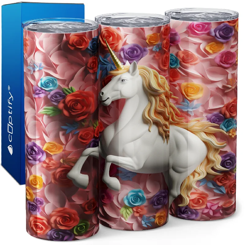 Designer whiskey glasses under 50-Unicorn Paper Roses 20oz Skinny Tumbler